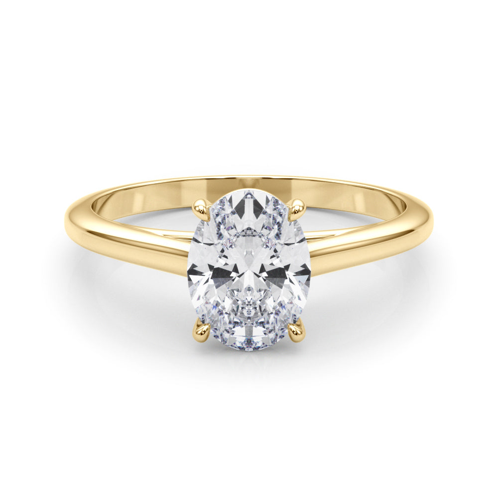 Amelia Oval Lab Grown Diamond Solitaire Engagement Ring IGI Certified-VIRABYANI